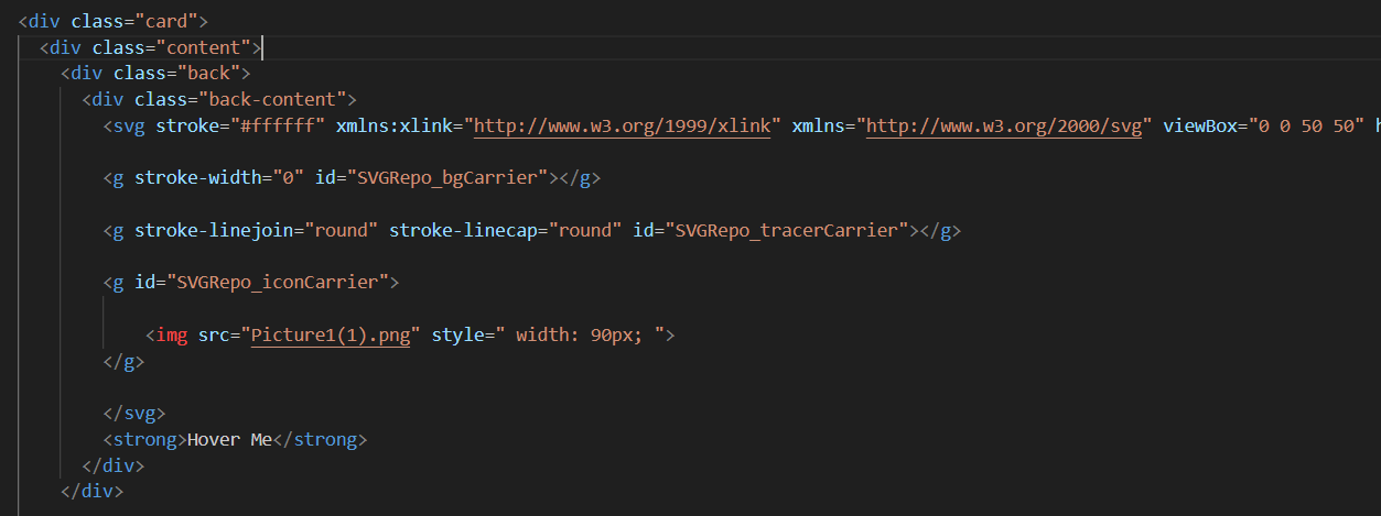 HTML structure of the flipping card